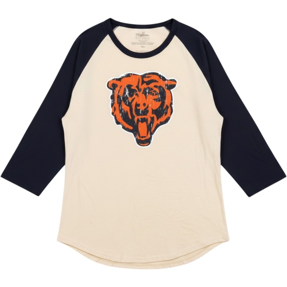 NWT Majestic Threads Chicago Bears Justin Fields Raglan Shirt Mens 2XL Navy